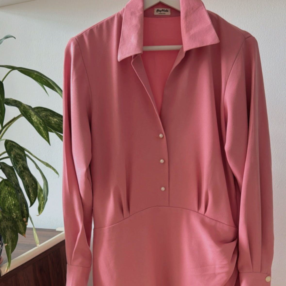 Dust Pink Shirt Dress