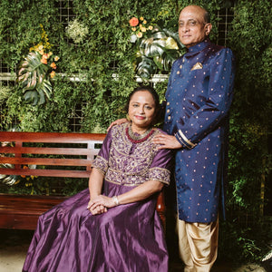 Client Love- Rama and Hari Stuns in our customised Anarkali and sherwani set